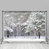 Lofaris Snowy Foest With Peaful White Scene Winter Backdrop